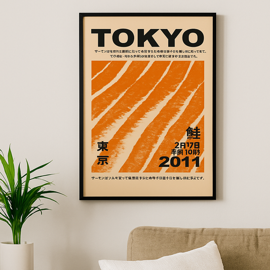Tokyo Salmon | Premium Framed Poster